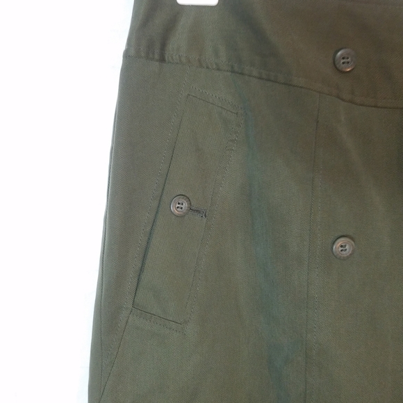 Cass Olive Green Faux Button-Front Skirt - Picture 5 of 10